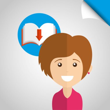 bir elektronik kitap tasarımı kullanan kişi