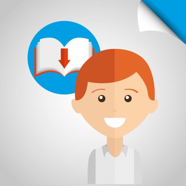 bir elektronik kitap tasarımı kullanan kişi