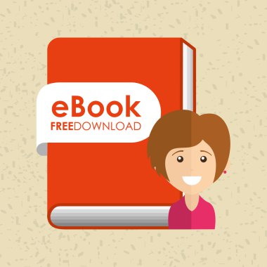 bir elektronik kitap tasarımı kullanan kişi