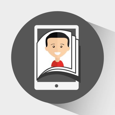 bir elektronik kitap tasarımı kullanan kişi