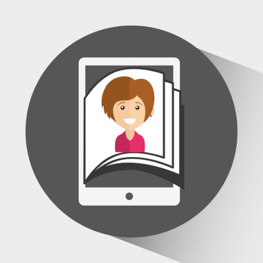 bir elektronik kitap tasarımı kullanan kişi