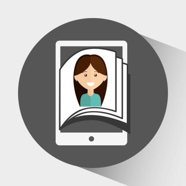 bir elektronik kitap tasarımı kullanan kişi