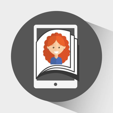 bir elektronik kitap tasarımı kullanan kişi