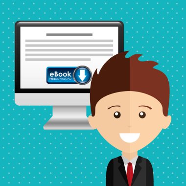 bir elektronik kitap tasarımı kullanan kişi