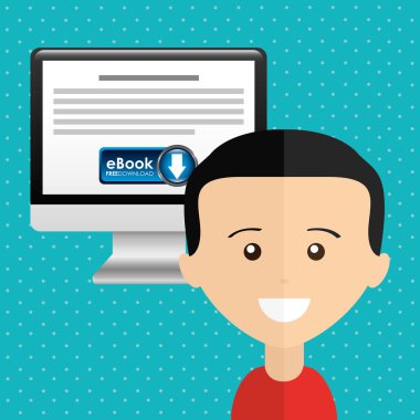 bir elektronik kitap tasarımı kullanan kişi