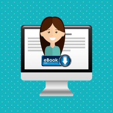 bir elektronik kitap tasarımı kullanan kişi