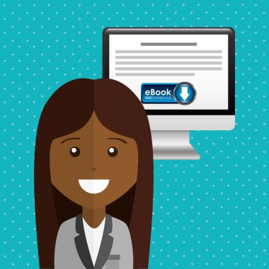 bir elektronik kitap tasarımı kullanan kişi