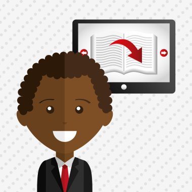 bir elektronik kitap tasarımı kullanan kişi