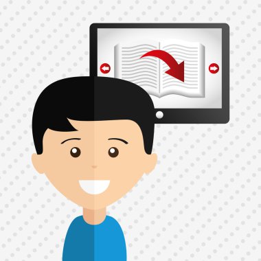 bir elektronik kitap tasarımı kullanan kişi