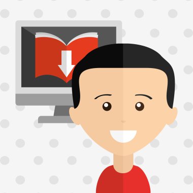 bir elektronik kitap tasarımı kullanan kişi