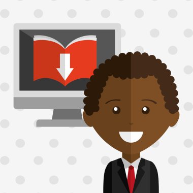 bir elektronik kitap tasarımı kullanan kişi