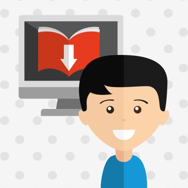 bir elektronik kitap tasarımı kullanan kişi