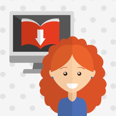 bir elektronik kitap tasarımı kullanan kişi