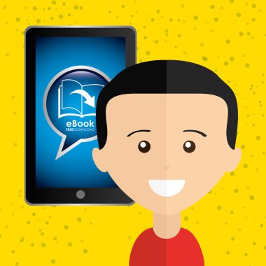 bir elektronik kitap tasarımı kullanan kişi