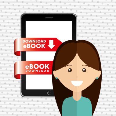 bir elektronik kitap tasarımı kullanan kişi