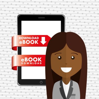 bir elektronik kitap tasarımı kullanan kişi