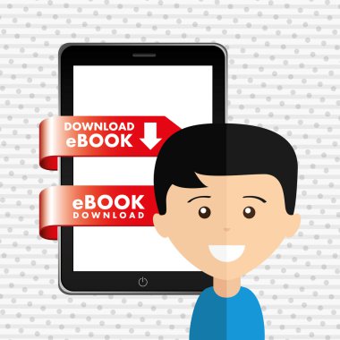 bir elektronik kitap tasarımı kullanan kişi