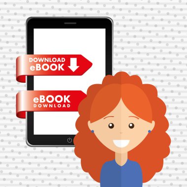 bir elektronik kitap tasarımı kullanan kişi