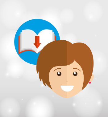 bir elektronik kitap tasarımı kullanan kişi