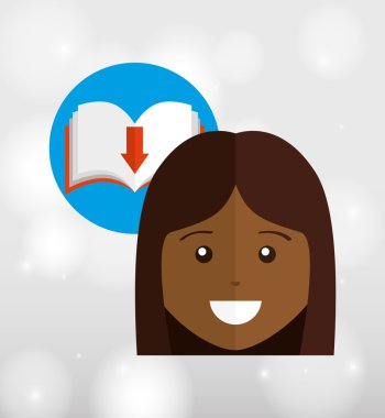 bir elektronik kitap tasarımı kullanan kişi