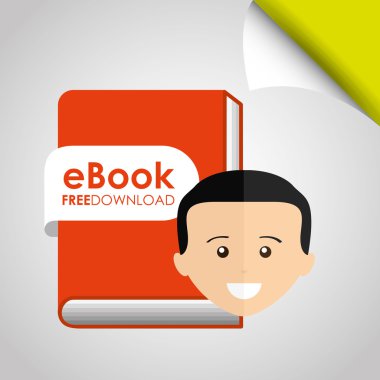 bir elektronik kitap tasarımı kullanan kişi