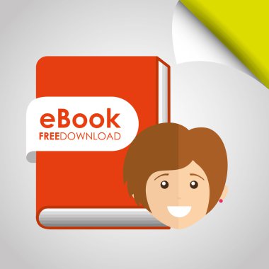 bir elektronik kitap tasarımı kullanan kişi