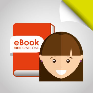 bir elektronik kitap tasarımı kullanan kişi