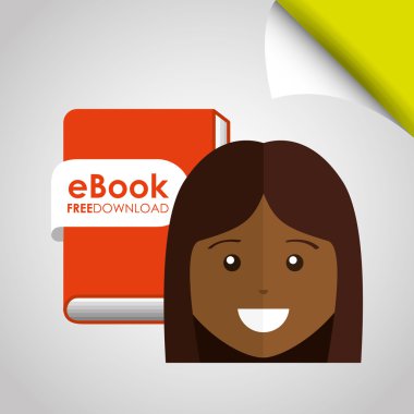 bir elektronik kitap tasarımı kullanan kişi