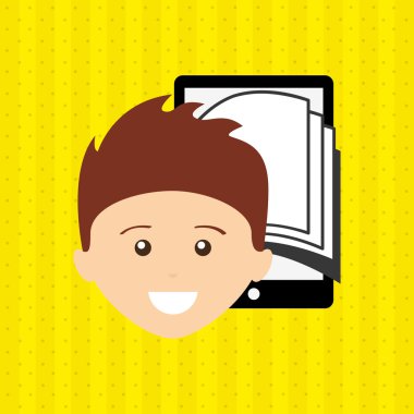 bir elektronik kitap tasarımı kullanan kişi