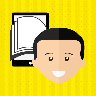 bir elektronik kitap tasarımı kullanan kişi