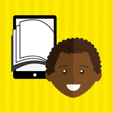 bir elektronik kitap tasarımı kullanan kişi