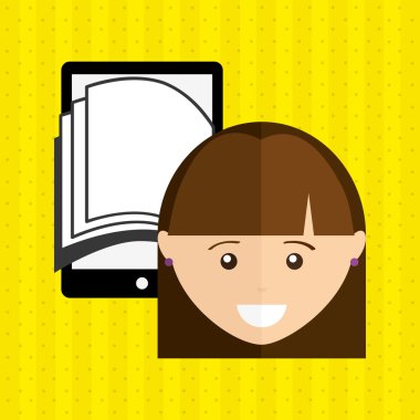 bir elektronik kitap tasarımı kullanan kişi