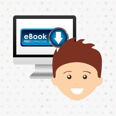 bir elektronik kitap tasarımı kullanan kişi