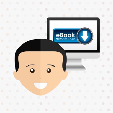 bir elektronik kitap tasarımı kullanan kişi