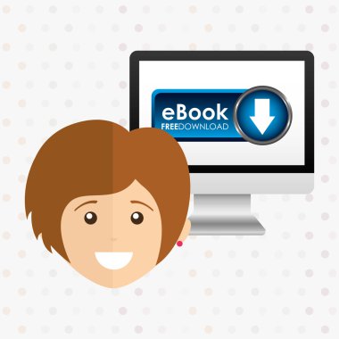 bir elektronik kitap tasarımı kullanan kişi