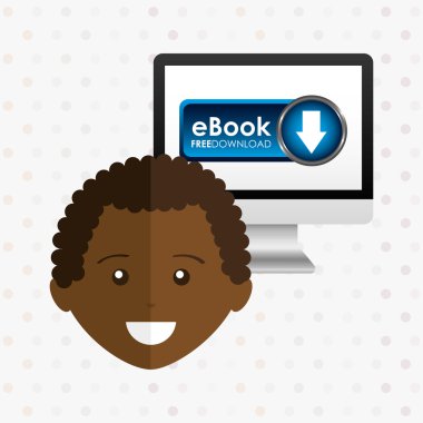 bir elektronik kitap tasarımı kullanan kişi