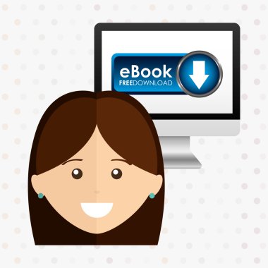 bir elektronik kitap tasarımı kullanan kişi