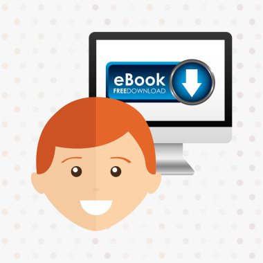 bir elektronik kitap tasarımı kullanan kişi