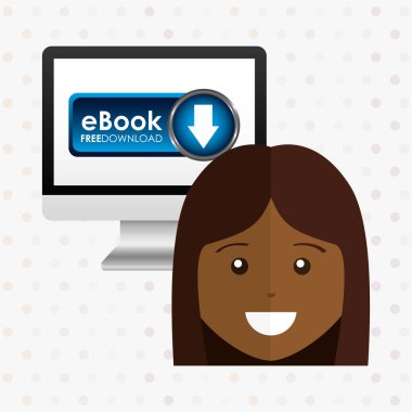 bir elektronik kitap tasarımı kullanan kişi