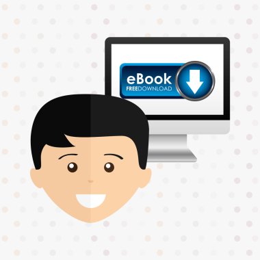 bir elektronik kitap tasarımı kullanan kişi