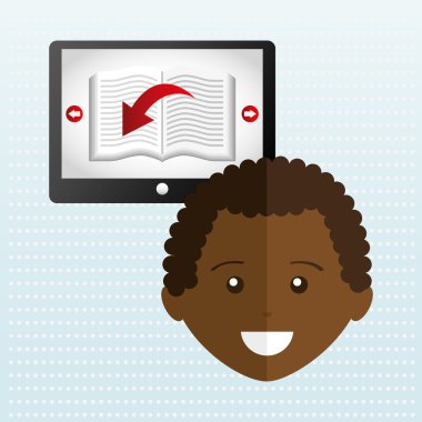 bir elektronik kitap tasarımı kullanan kişi