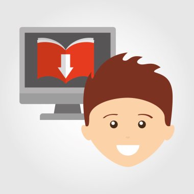 bir elektronik kitap tasarımı kullanan kişi