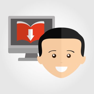 bir elektronik kitap tasarımı kullanan kişi