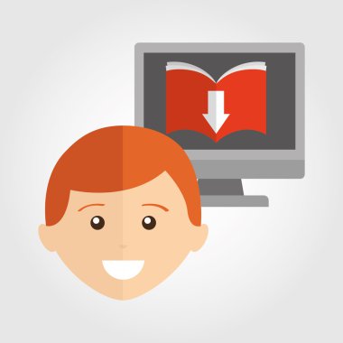 bir elektronik kitap tasarımı kullanan kişi