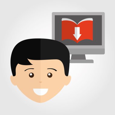 bir elektronik kitap tasarımı kullanan kişi