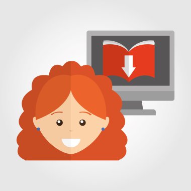 bir elektronik kitap tasarımı kullanan kişi