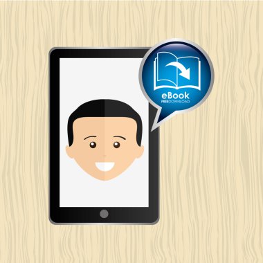 bir elektronik kitap tasarımı kullanan kişi