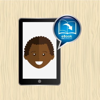 bir elektronik kitap tasarımı kullanan kişi