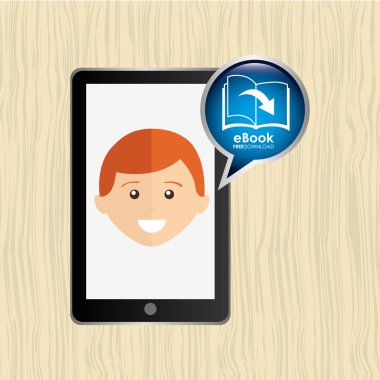 bir elektronik kitap tasarımı kullanan kişi