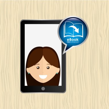 bir elektronik kitap tasarımı kullanan kişi